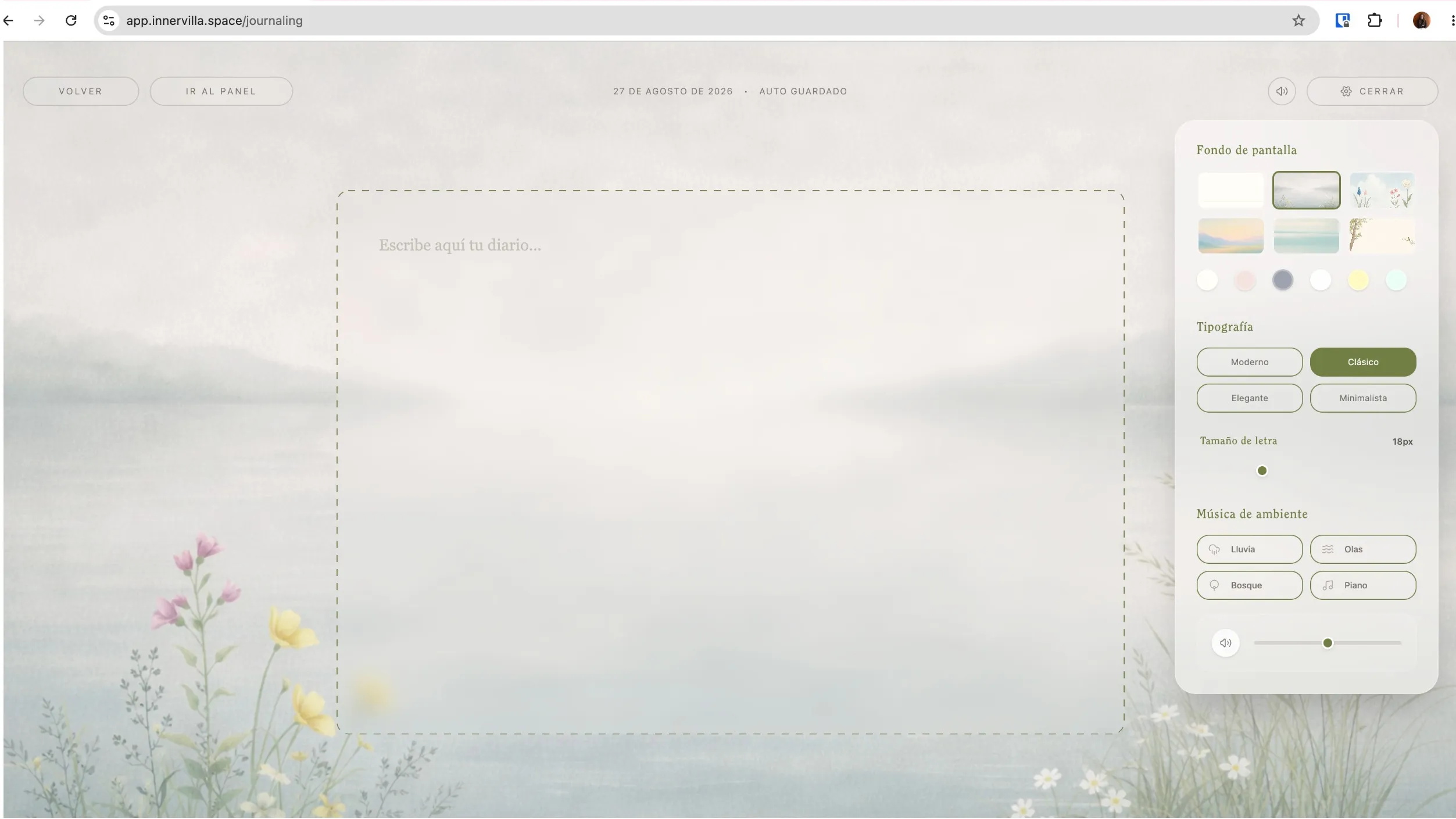Inner Villa App — Diario personal y journaling reflexivo